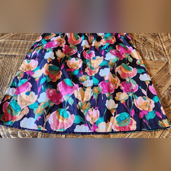J. CREW Bright Floral A-Line Knee Length Cotton Skirt Size 2 - Picture 8 of 9
